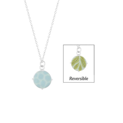 Jilzarah Bermuda Blue Reversible Medallion Necklace