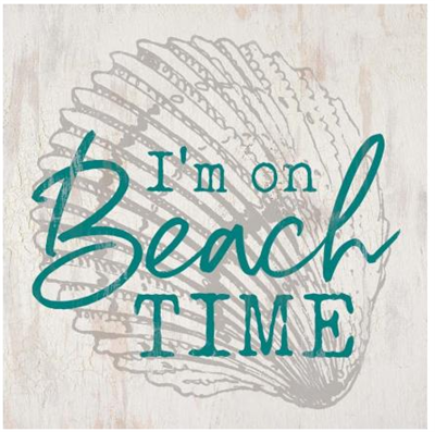 Beach Time Small Wooden Block Standing Sign