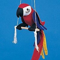 17" Cloth Parrot on Perch
