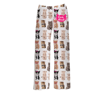 Check Meowt Cat Brief Insanity Lounge Pants