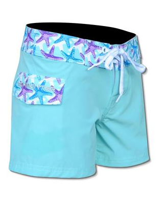 Ladies' Tormenter Seafoam Starfish SPF 35 3.5" Board Shorts