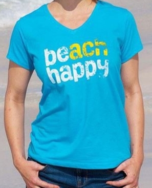 30A Women's V-Neck Beach Happy Recycled Tee